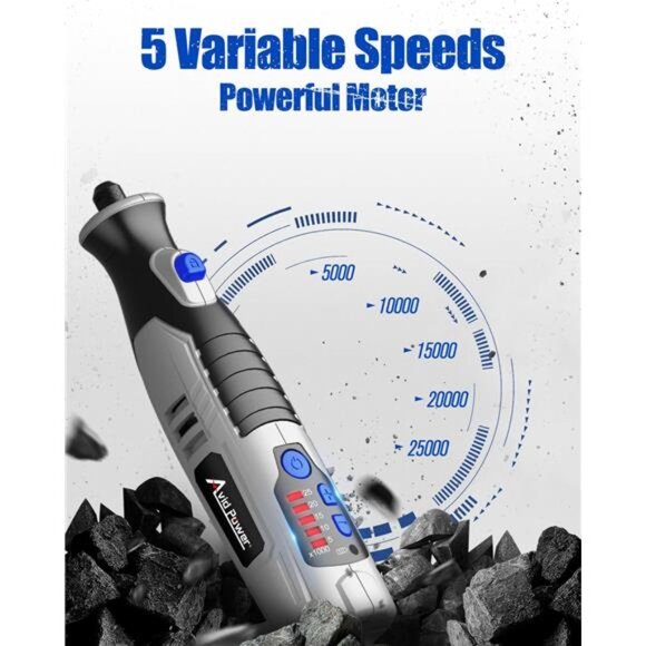 Cordless Rotary Tool 2.0 Ah 8V Rechargeable Rotary Tool, 4 Front LED Lights - Picture 3 of 7